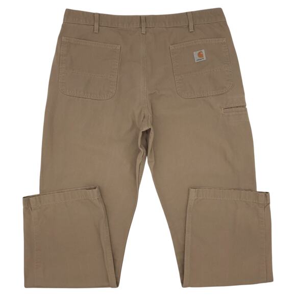 Carhartt Pants Mens 38x32 Beige Relaxed Fit Carpenter Workwear Cotton - Picture 8 of 12
